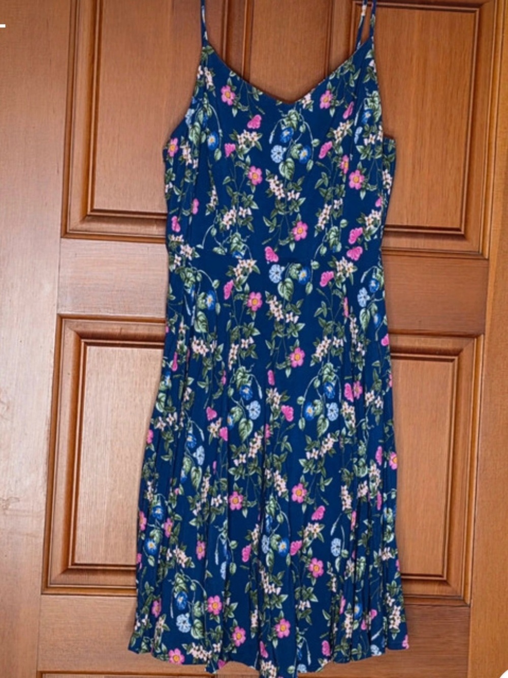 Old Navy Navy Floral Spaghetti-Strap Dress